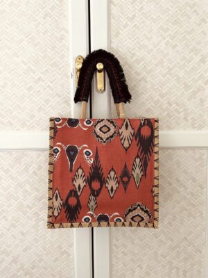Bolso de mujer de tela con estampado de ikat