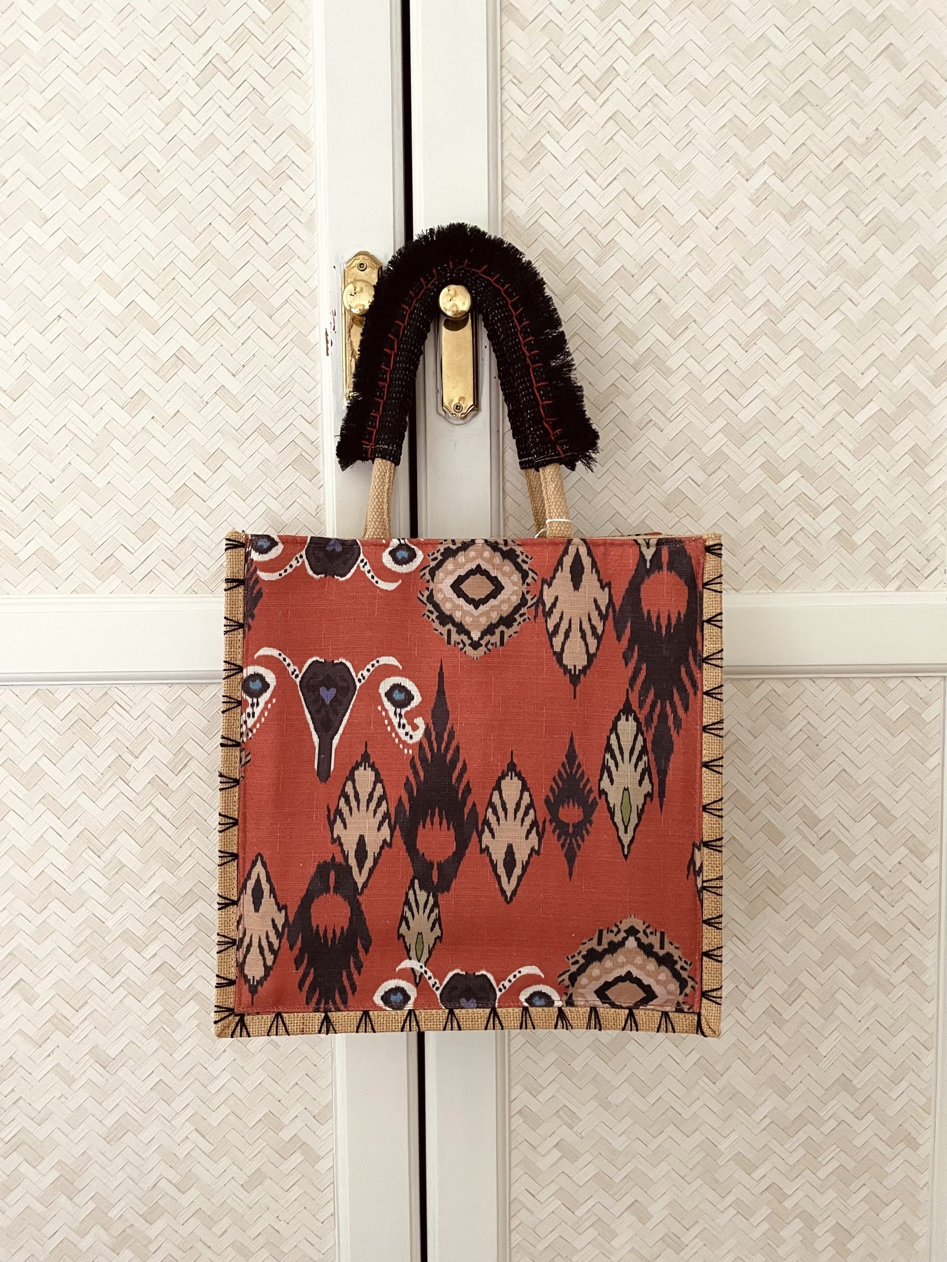 Bolso de mujer de tela con estampado de ikat