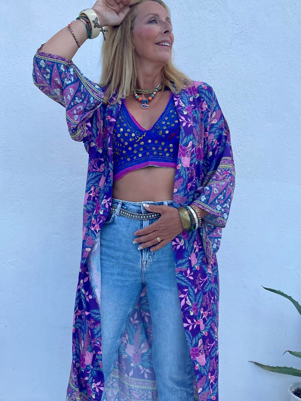 Kimono en tonos malva
