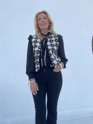 chaleco acolchado de estampado de ikat