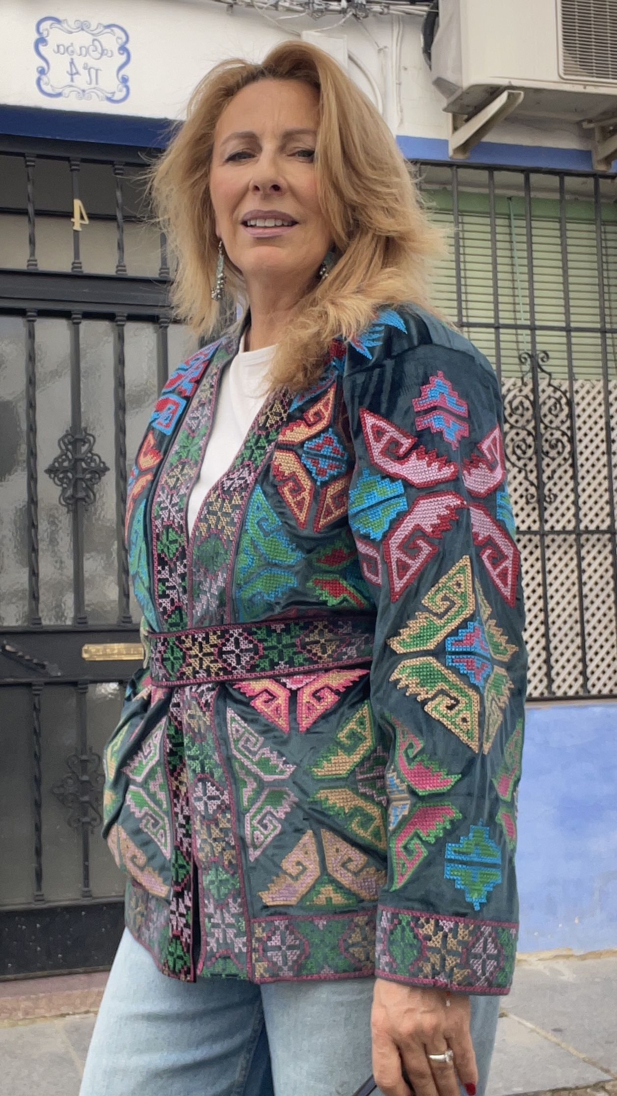 Chaqueta de terciopelo de estilo boho