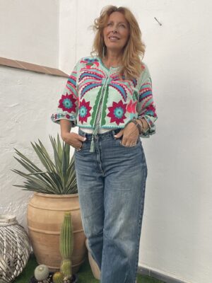 Blusa bordada de estilo bohemio