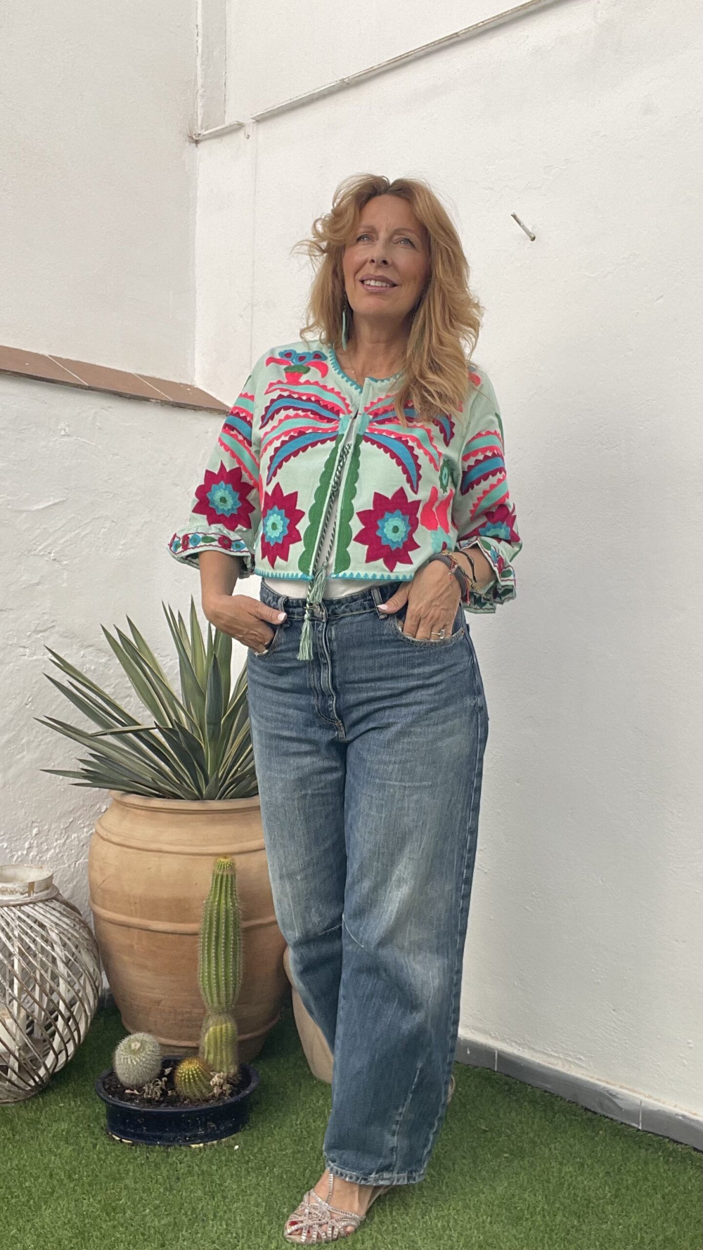 Blusa bordada de estilo bohemio