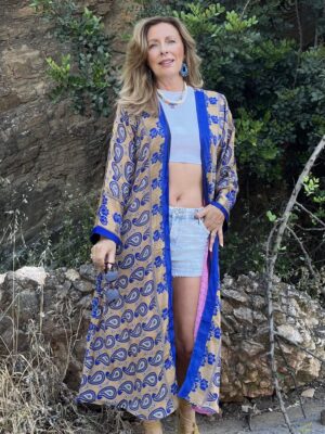 Kimono de seda reversible