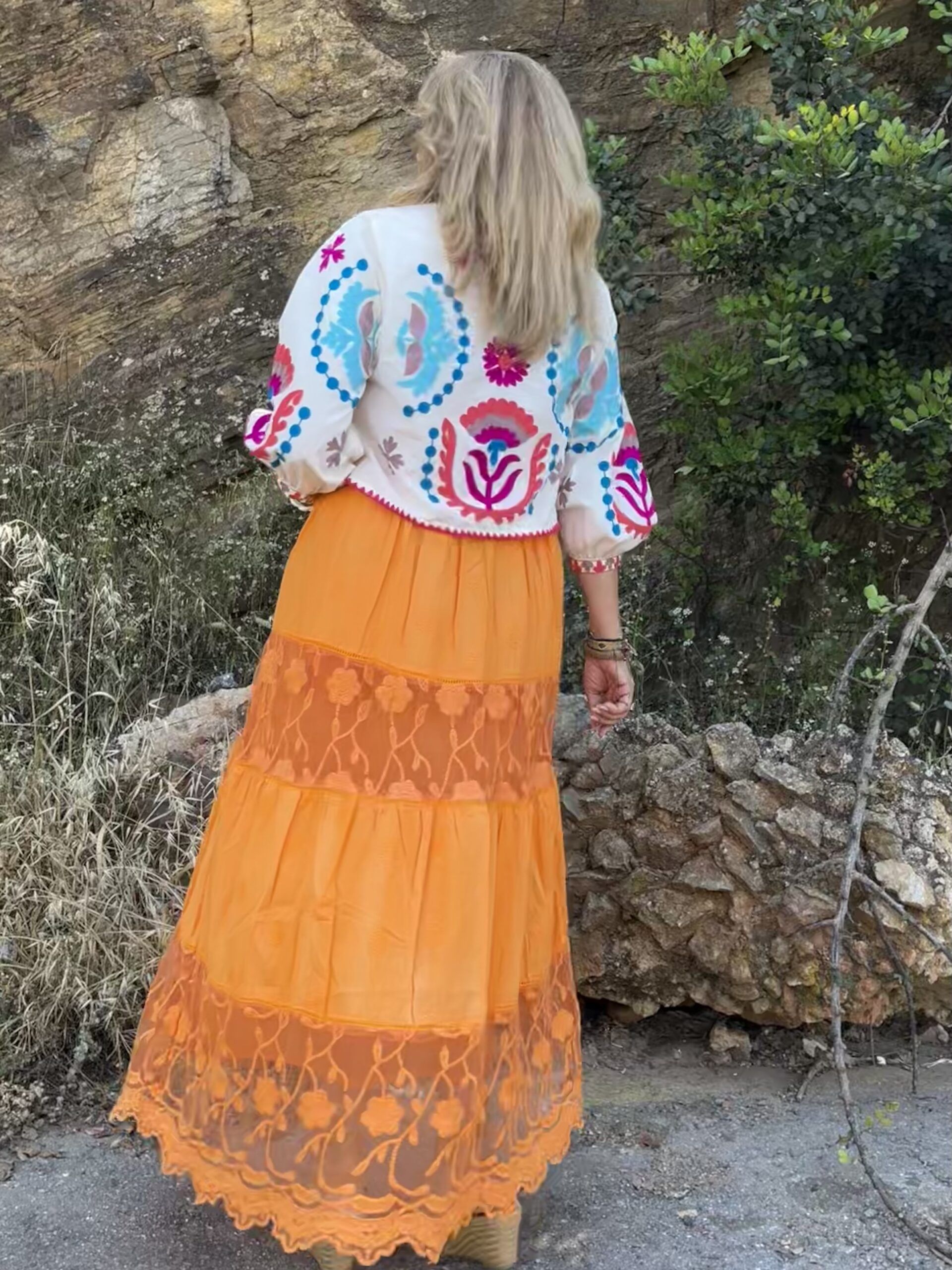 Blusa boho bordada