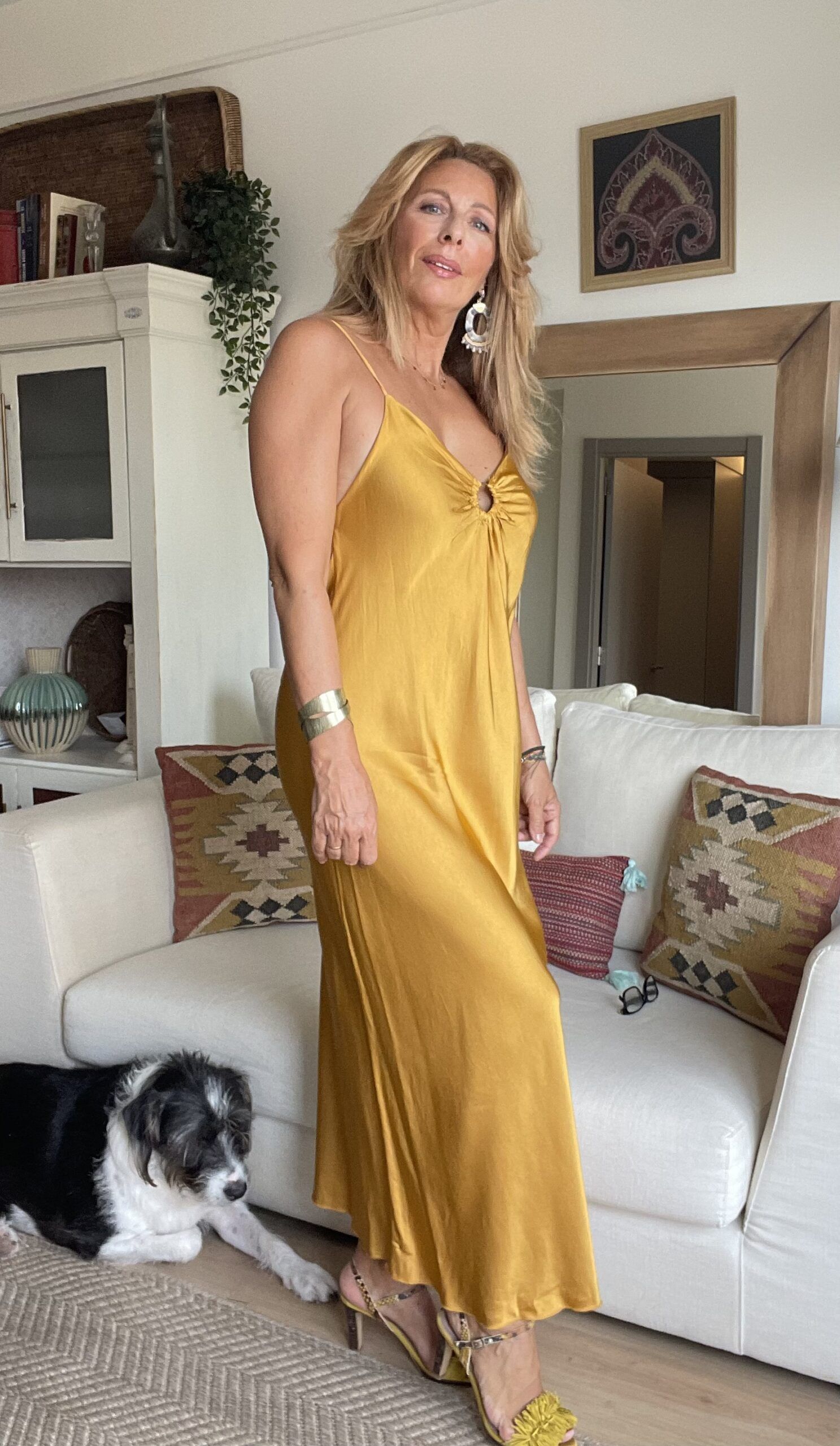 Vestido fiesta dorado