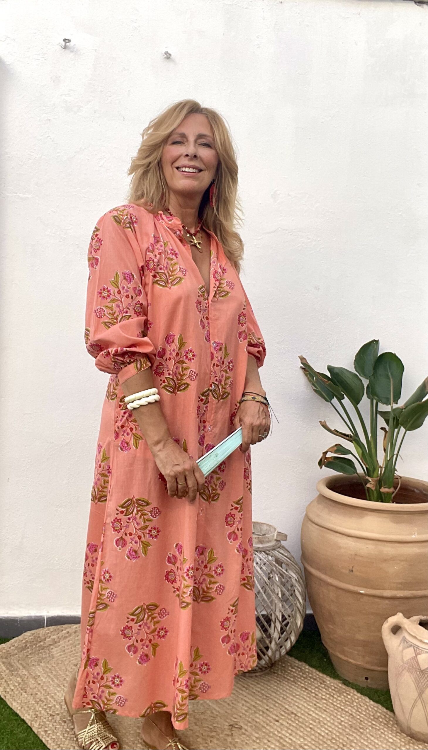 Vestido largo de estilo bohemio, con precioso estampado