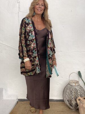 Kimono corto de seda reversible