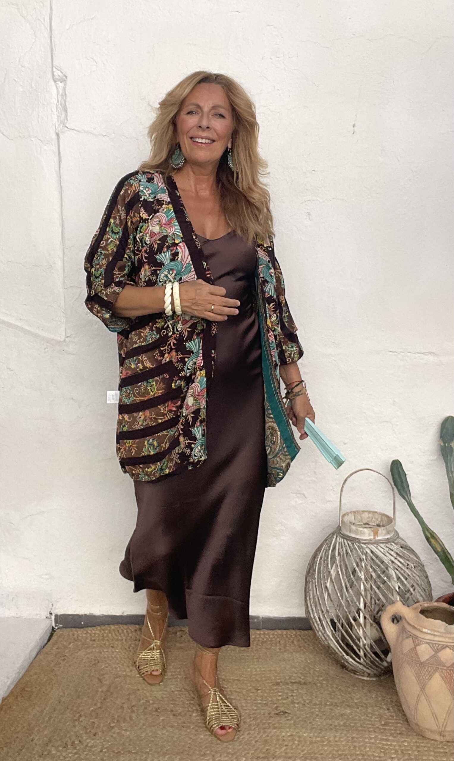 Kimono mujer con estampado japonés